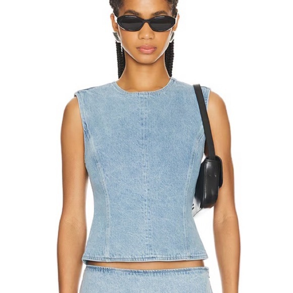 Lioness Tops - LIONESS Countryside Top in Classic Denim Size L